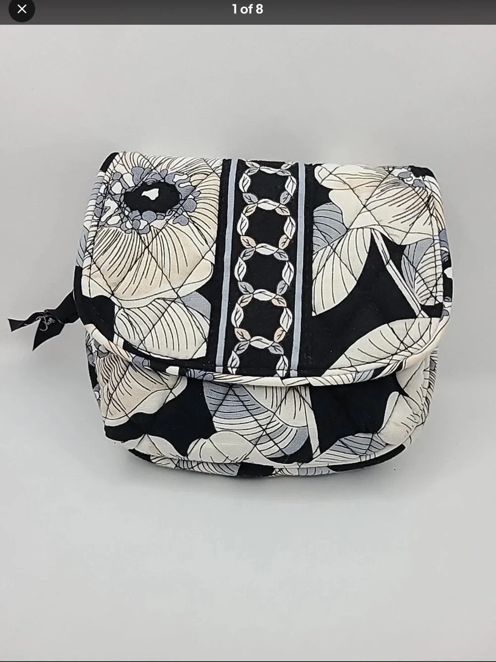 Vera Bradley mini crossbody bag black and gray 